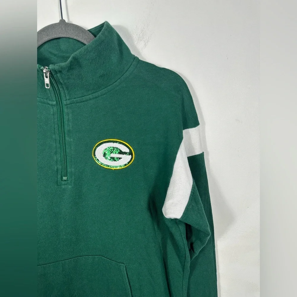 PINK Victoria’s Secret‎ Green Bay Packers Quarter Zip Pullover Women’s Small NFL